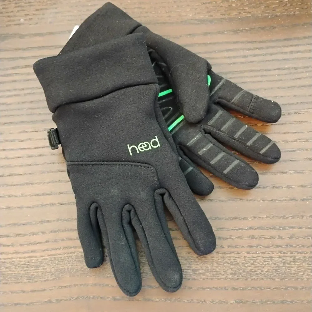 Head SENSATEC Gloves Kids Touchscreen Black with Green Accent Size Small
